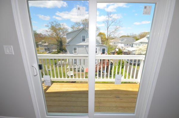 French door replaced with new slider.