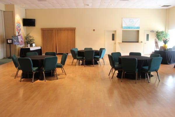 Our Family Room, Great for indoor receptions, meetings, concerts, and parties.