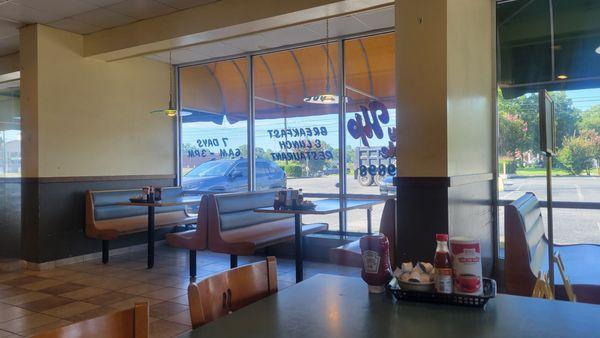 Dining area. Half-full on a Saturday morning.