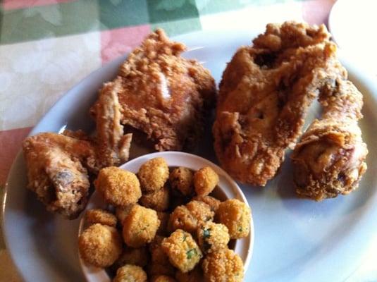 Fried Chicken and Okra