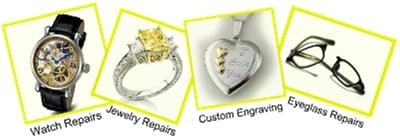 Jewelry Repair, Watch Repair, Eyeglass Repair & Custom Engraving