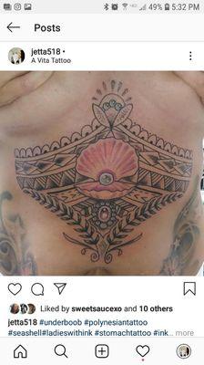 Polynesian and seashell tattoo by Jetta