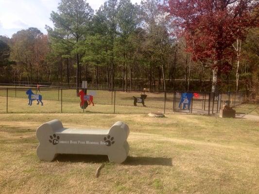 View of the bark park, located across the parking lot from the Children's Park.