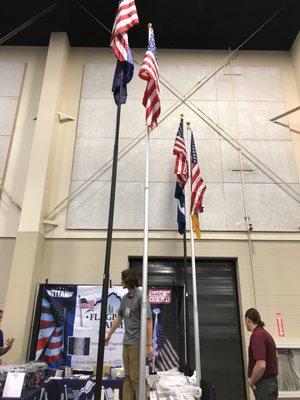 Flagpole at Jan. 5-7, 2018 Salt Lake Home Show...props to the boothers who kept raising & lowering the flags to show the poles in action.