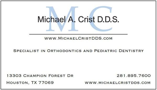 Dr Michael A Crist DDS card