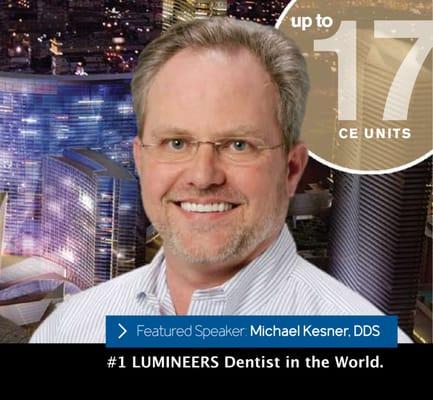 Dr. Kesner is the #1 Lumineers Dentist in the world.  He lectures to dentists nationally on cosmetic dentistry.