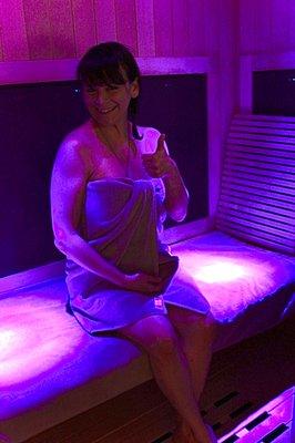 Get your sweat on in our Sunlighten Infrared Sauna!