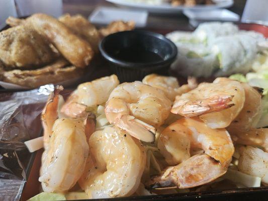 Close up of Shrimp Bento