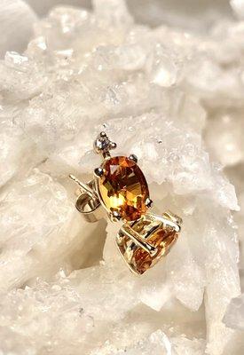 14 karat citrine and diamond