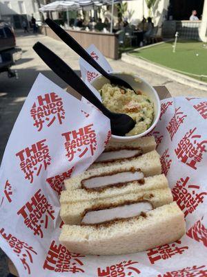 Sando (pork katsu) 3 pieces and side of potato salad