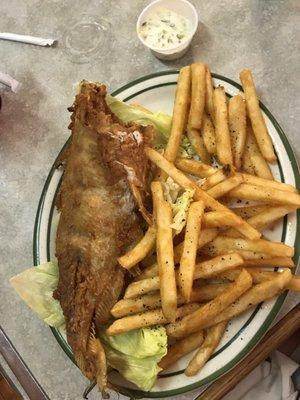 Fried whole catfish, delish.