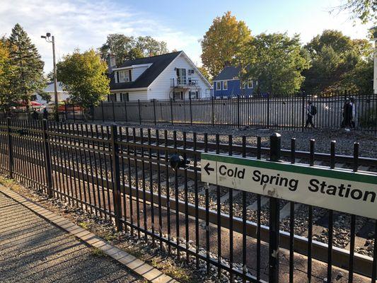 You can start by Main Street and follow along the train station to begin