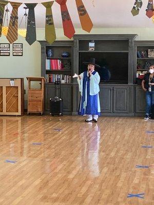 Olympia entertains their residents with Korean Dancers.