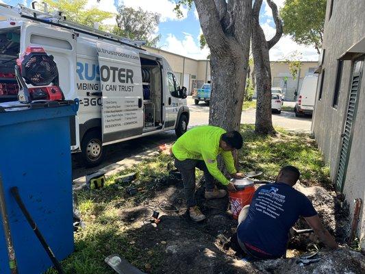 Plumber working