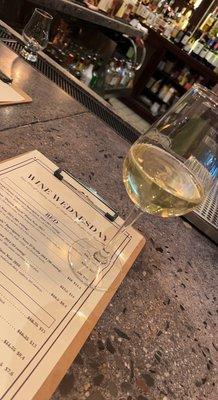 Cakebread Chardonnay $15 a glass on wine Wednesday menu