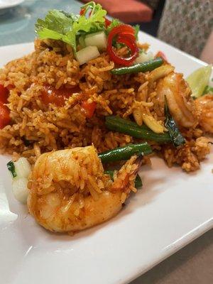 Red Curry Fried Rice with shrimp