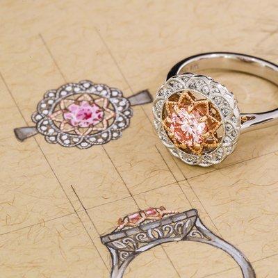 We love the rose gold accents that make this pink diamond really -Pop-!