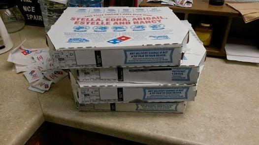 Our customer love us, They bought us pizza!