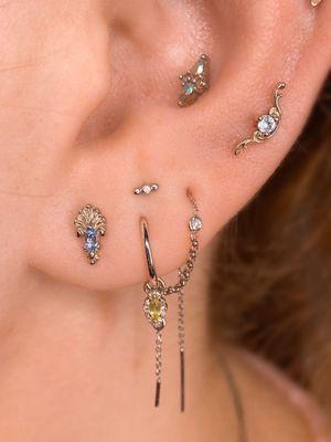 The first lobe, charm, and mid-helix are all by AuAdore