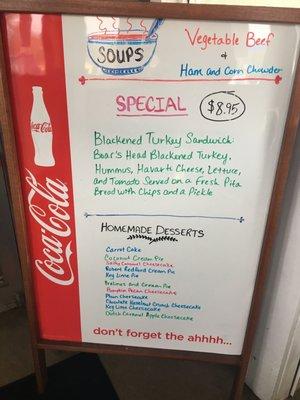 Daily specials.