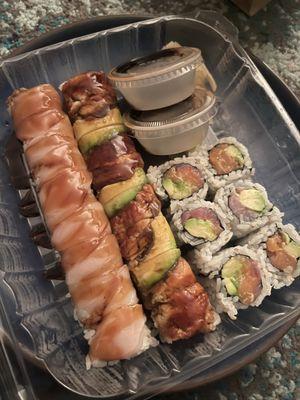 Red Dragon Roll, Black Dragon Roll, Arizona Roll (?)