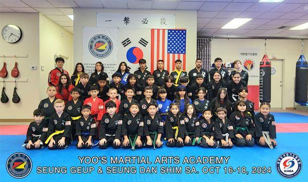 Yoo's Martial Arts Academy
Seung Geup & Seung Dan Shim Sa
(October 16~18, 2024)
유창암 무술 아카데미 
(승급, 승단심사  2024년 10월 16일~18일)