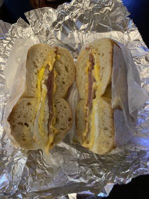 Pork roll, eggs and cheese