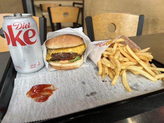 Double Cheeseburger Soda Shoestring Fries