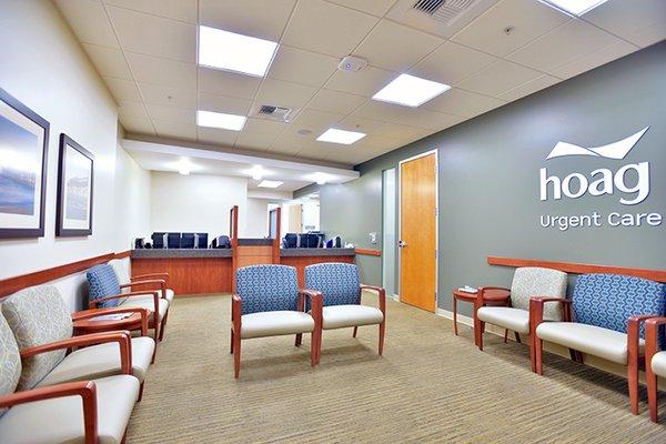 Hoag Urgent Care Newport Beach check-in and waiting room.