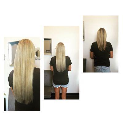 Tape-in hair extensions and color change