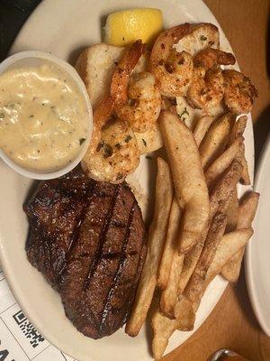 Shrimp and steak