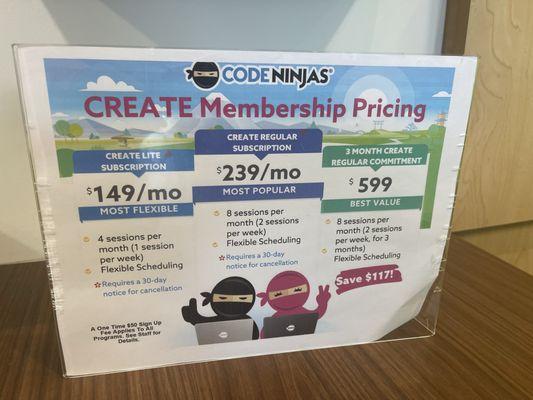 membership pricing