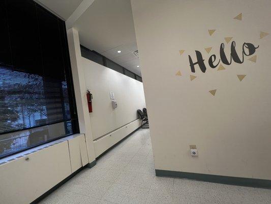 Hallway leading to patient rooms