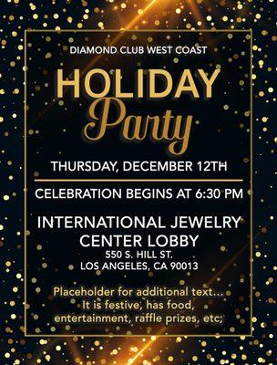 Flyer designed for a Holiday Party.
 Client: Diamond Club West Coast