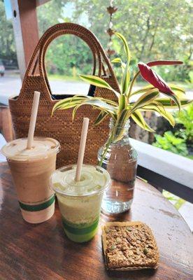 Left to right  Immortal mushroom, cucumber mint and bird bar.