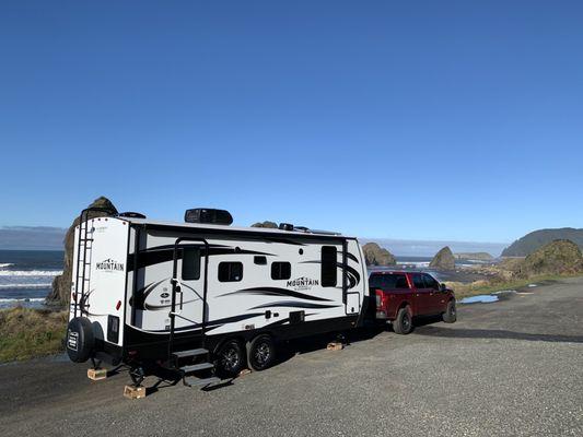 Outdoors RV travel trailer