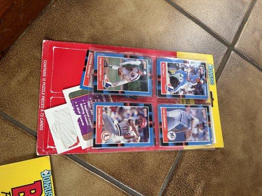 Damaged baseball cards from improper packing which cost $21!