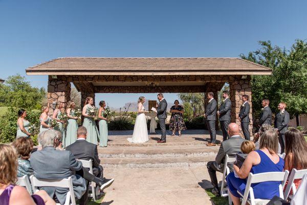 Wedding ceremony in South Villa Venue at Superstition Manor