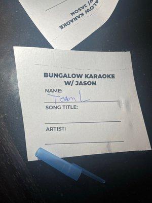 Karaoke sheet