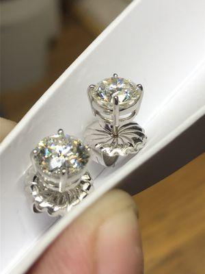 Large diamond stud earrings