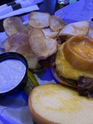 BBQ Smokehouse Burger and chips