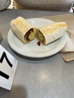 Breakfast wrap with bacon