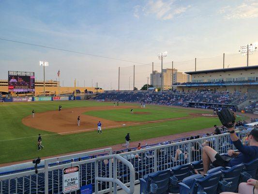 Baseball field in the evening