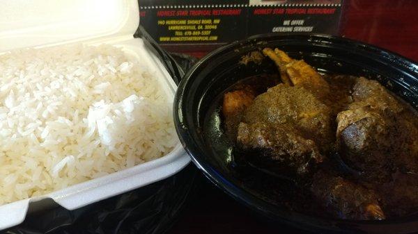 Cassava Leaves with Jasmine rice