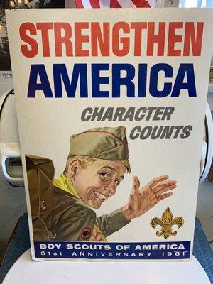 Really cool vintage Boy Scouts of America sign!