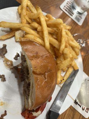 Philly cheesesteak with fries