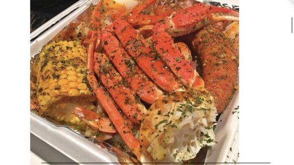 Seafood with Cajun sauce