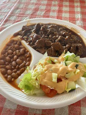 Had the Beef Tips n Rice Special - Comes with Ranch Beans and Salad - Only $11 - Slap Yo Momma Good !!!