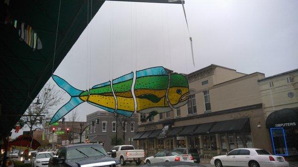 Swimming stained glass fish
 Local Artist
 Many different ones available