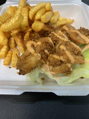 Mac Daddy's shrimp basket and season fries